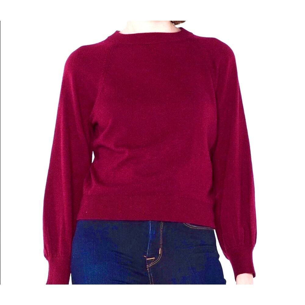 $260 New Misa Los Angeles Landri Knit Top - Cranberry - XS